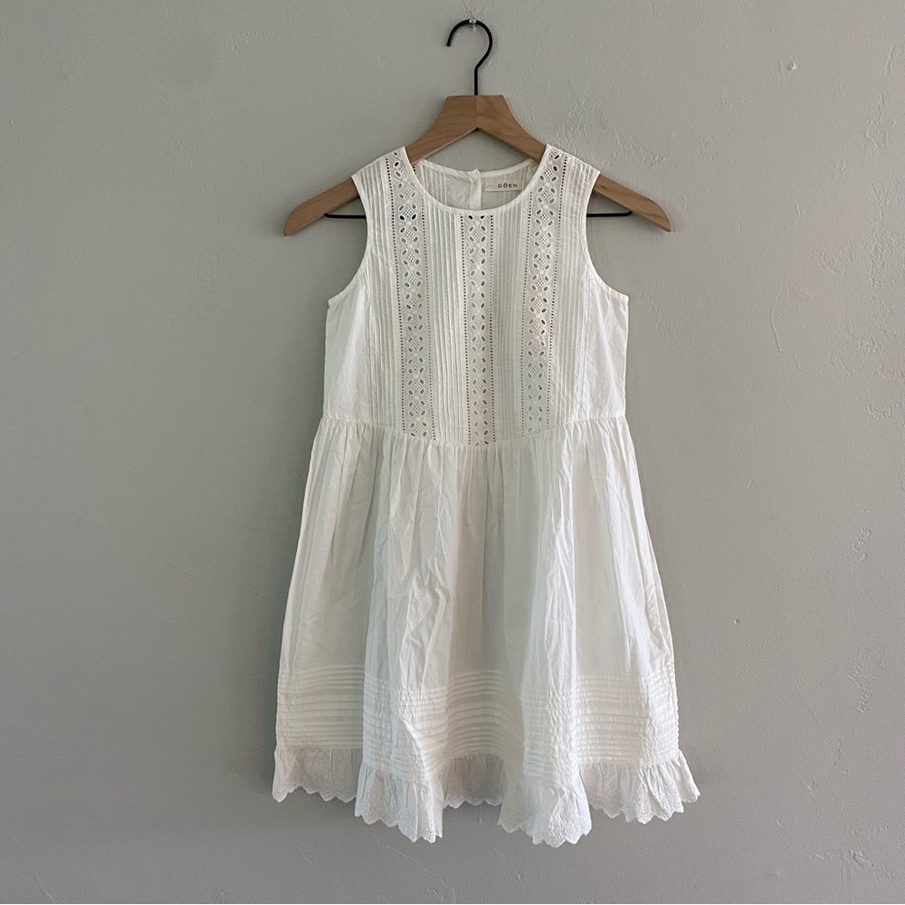 Doen Girl’s White Eyelet Embroidered Gracie Dress NWT Size 12